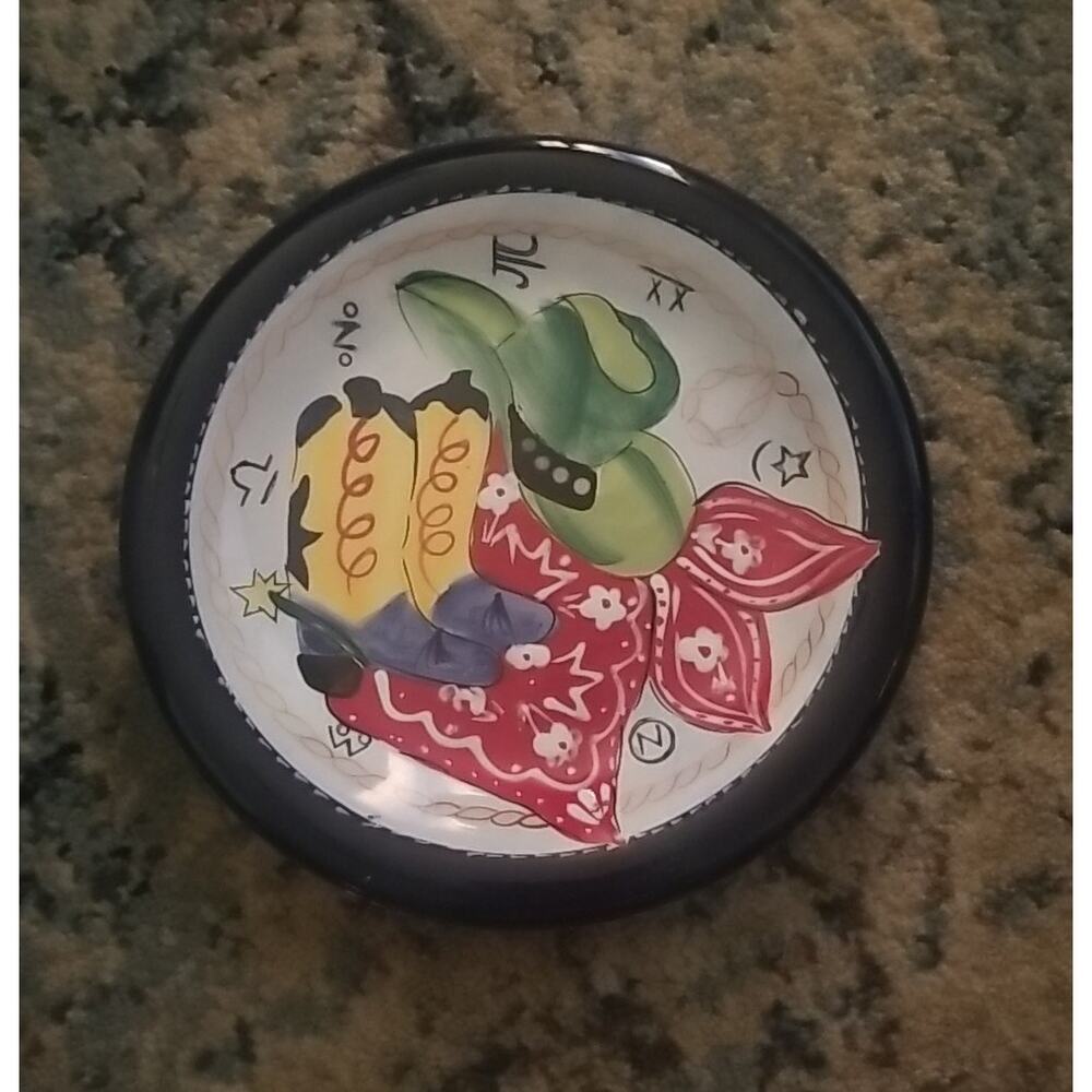 HausenWare Cowboy Themed 1 Plate Designed by Mary Jane Mitchell 8" Multicolor